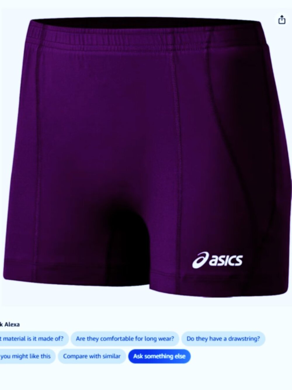 ASICS Women's Baseline Volleyball Purple Short, XX-Small